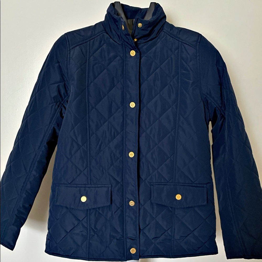 Tory Burch Quilted Jacket - Navy - Size M